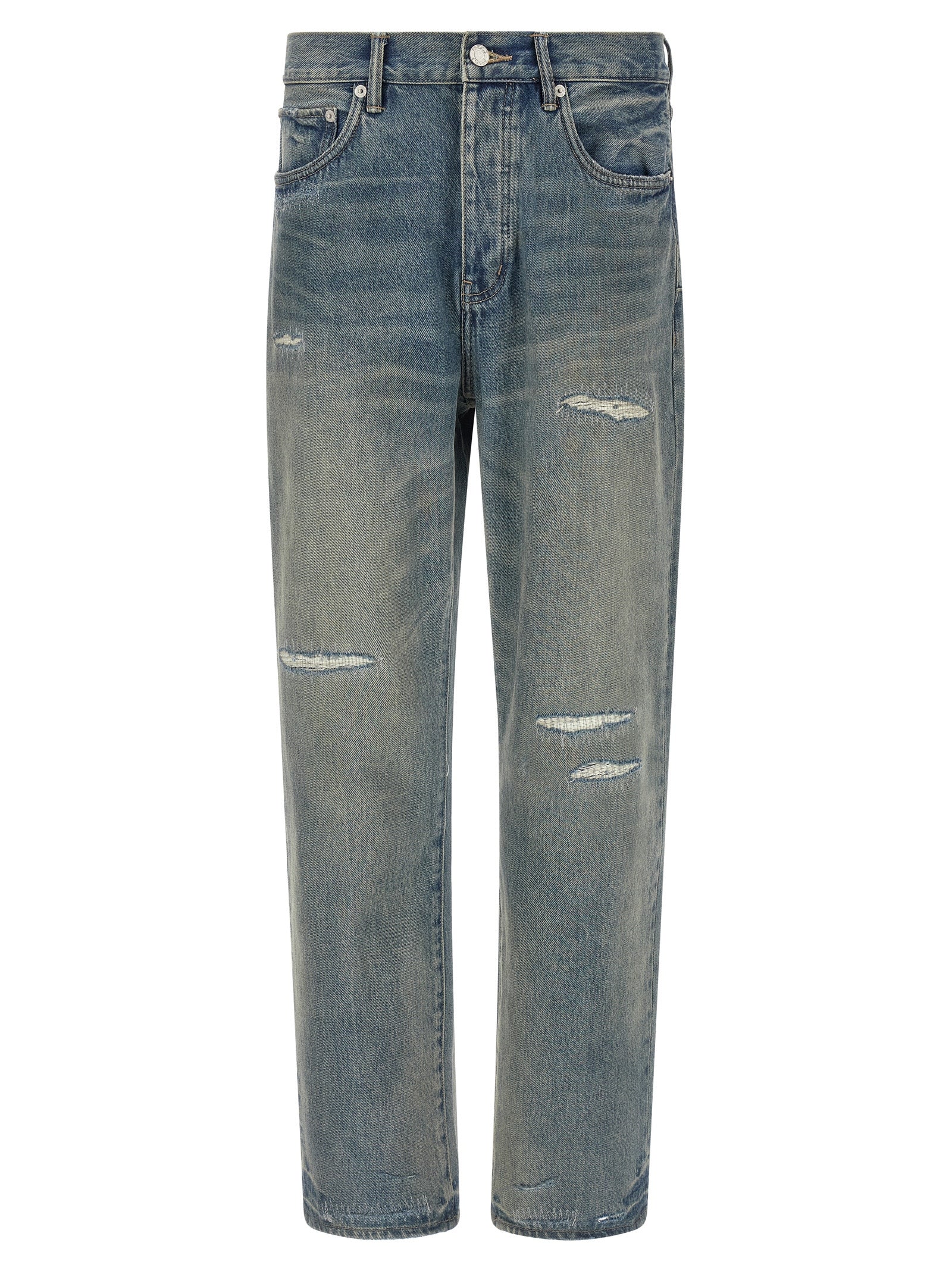 PURPLE Graue Jeans aus Baumwolle im geraden Schnitt