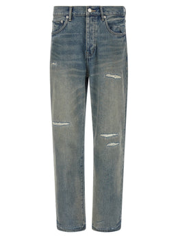 PURPLE Graue Jeans aus Baumwolle im geraden Schnitt