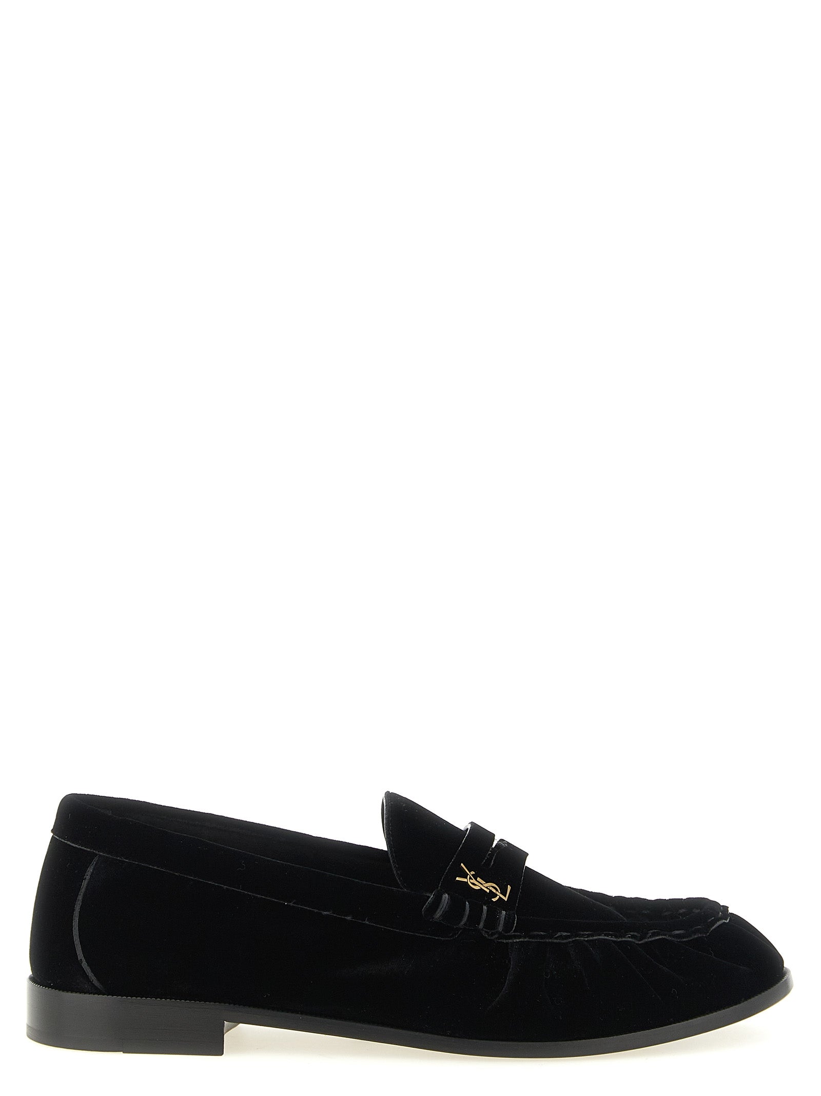 Saint Laurent Schwarze Loafer aus Viskose zum Hineinschlüpfen