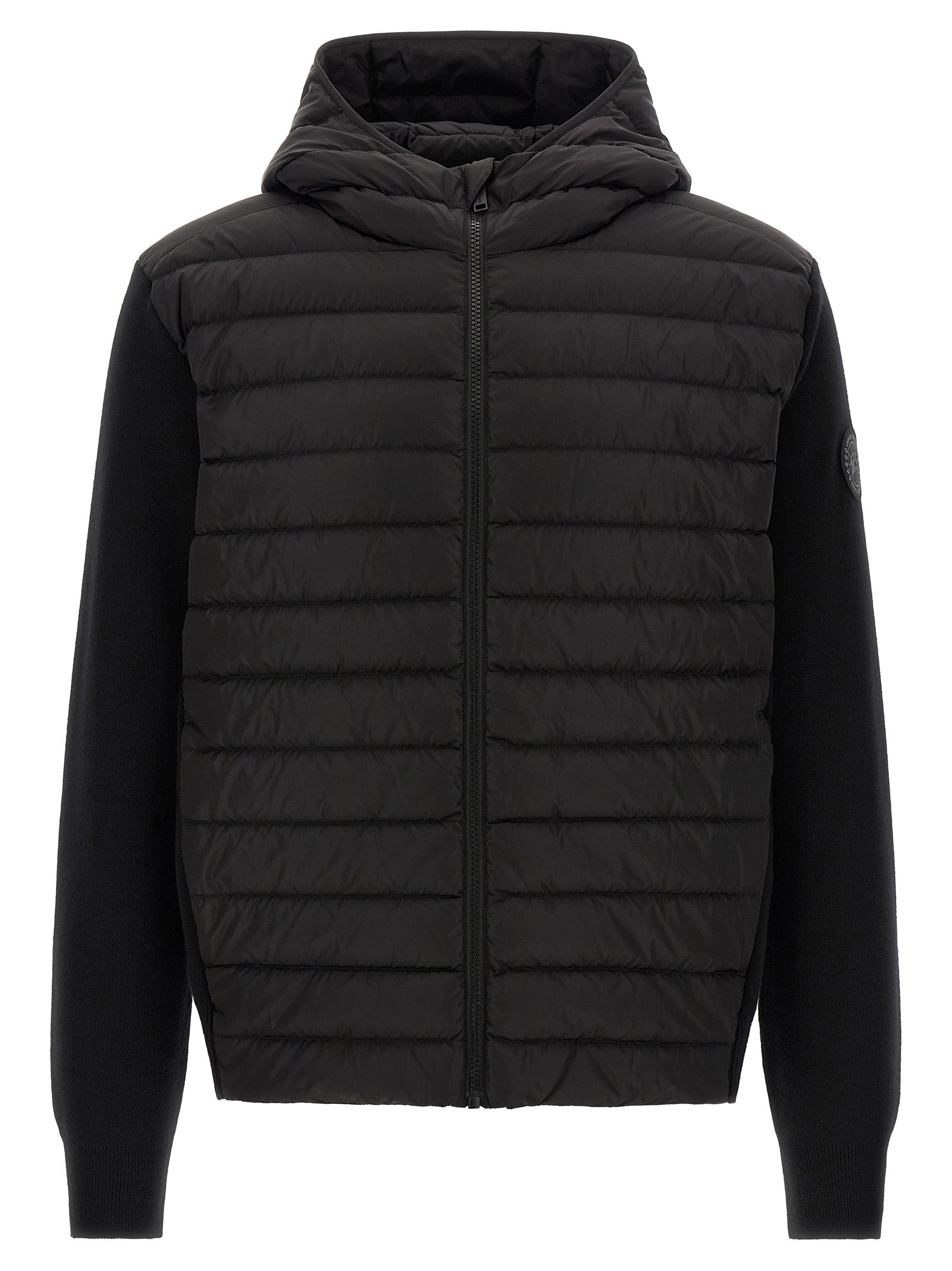Canada Goose Schwarze Wolljacke in voller Länge
