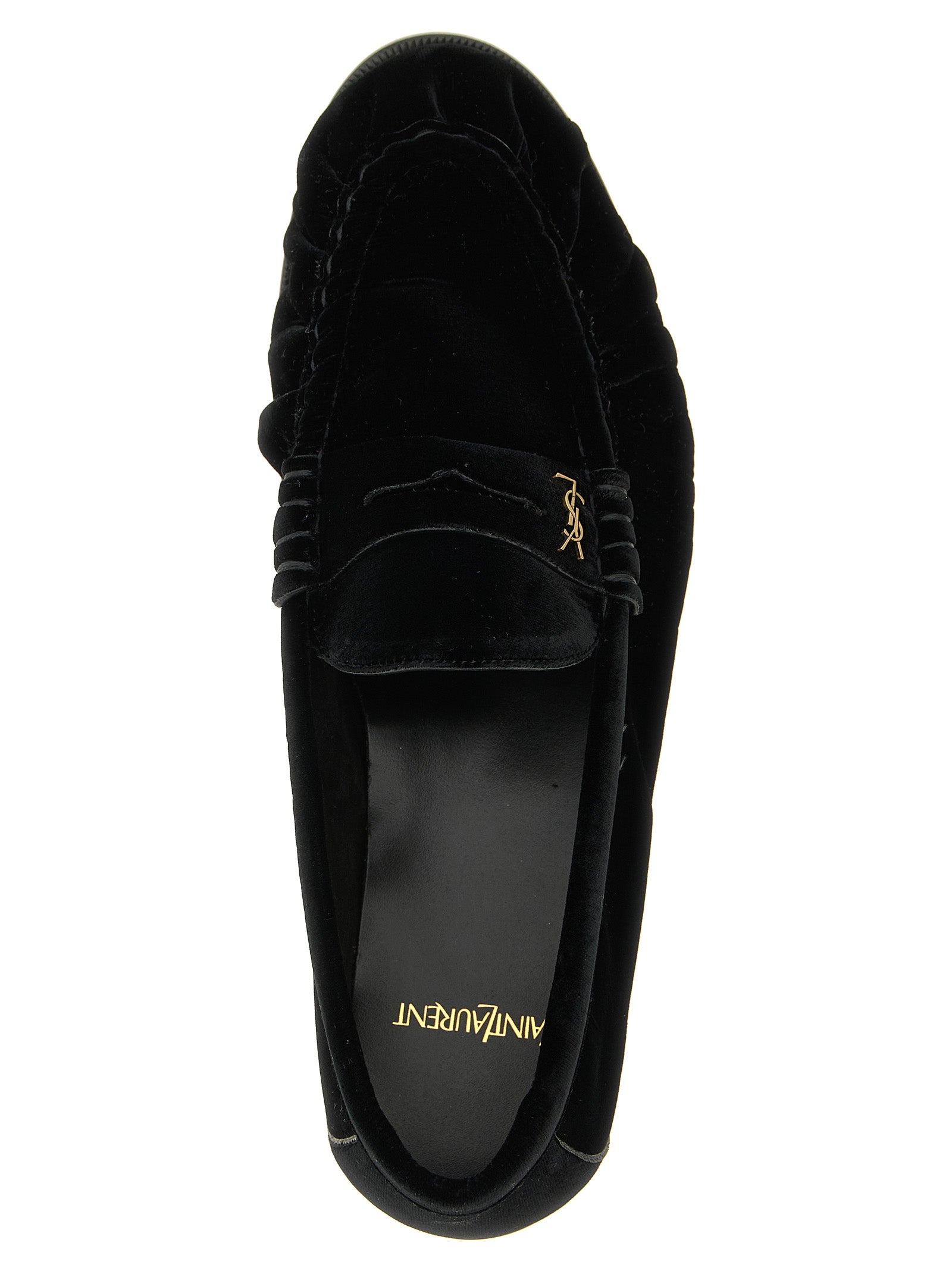 Saint Laurent Schwarze Loafer aus Viskose zum Hineinschlüpfen