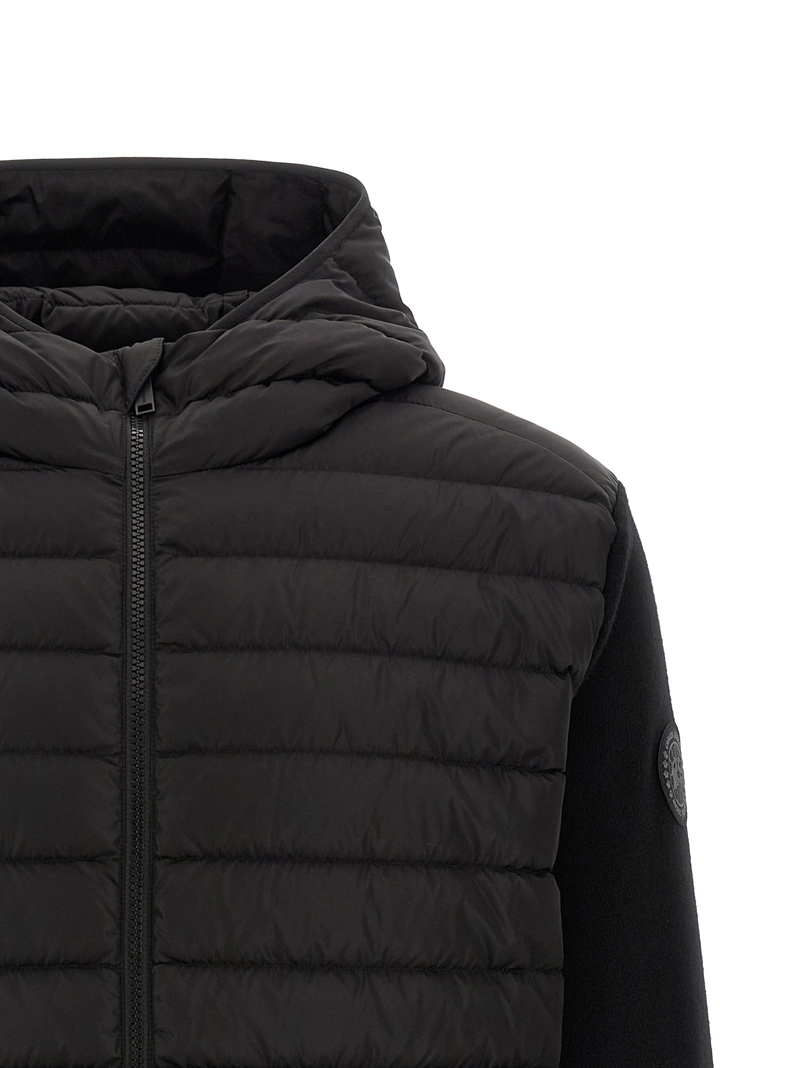 Canada Goose Schwarze Wolljacke in voller Länge