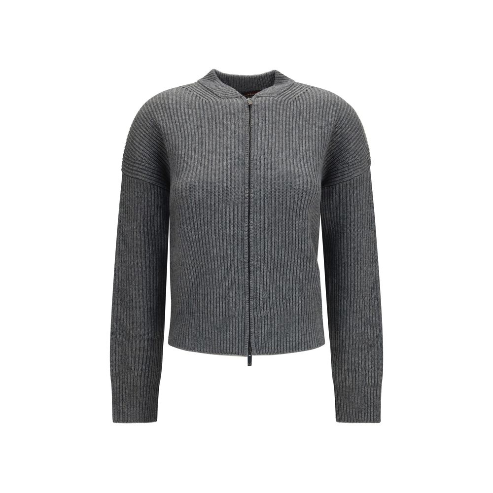 Max Mara Grauer Woll Cardigan Ovis Aries