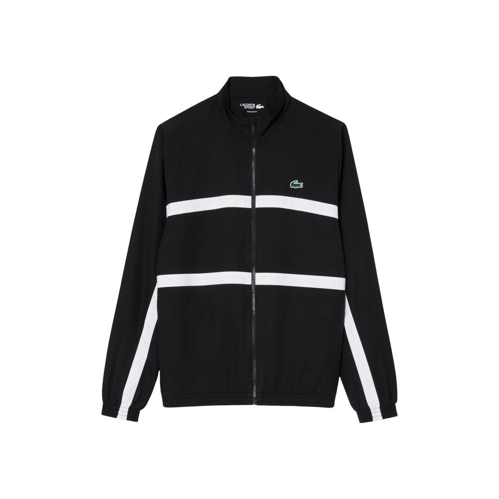 Lacoste Schwarz-weißer Polyester-Trainingsanzug