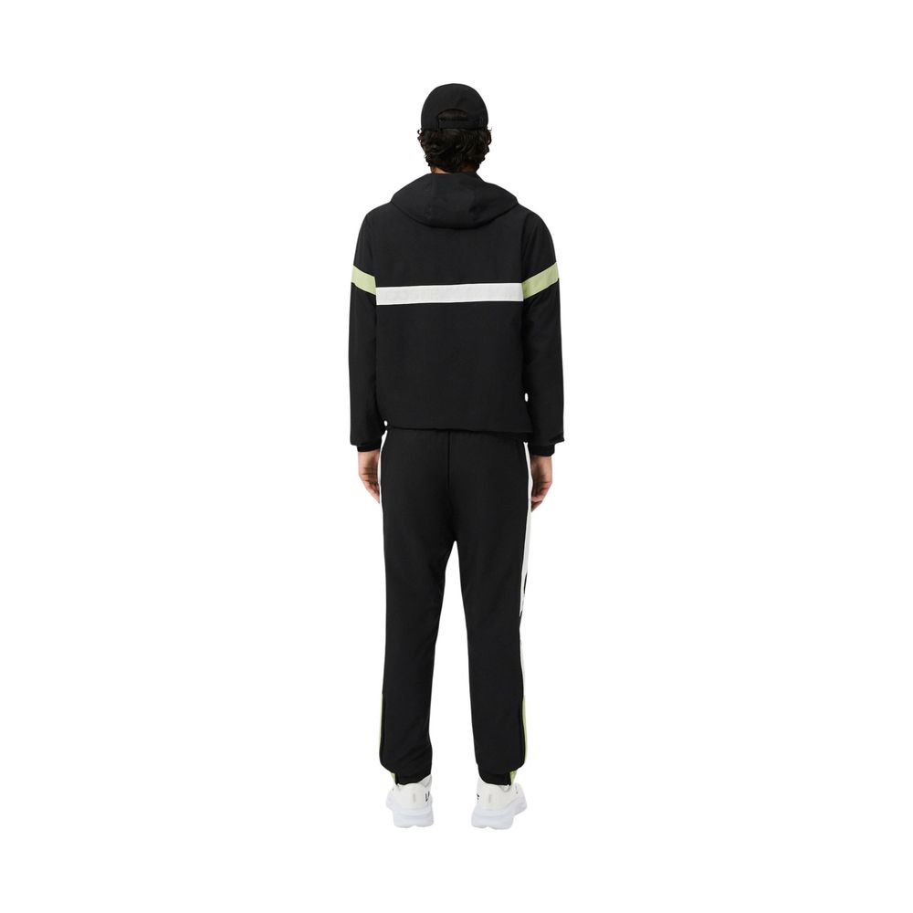 Lacoste Schwarz-weißer Polyester-Trainingsanzug