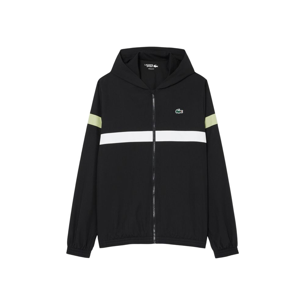 Lacoste Schwarz-weißer Polyester-Trainingsanzug