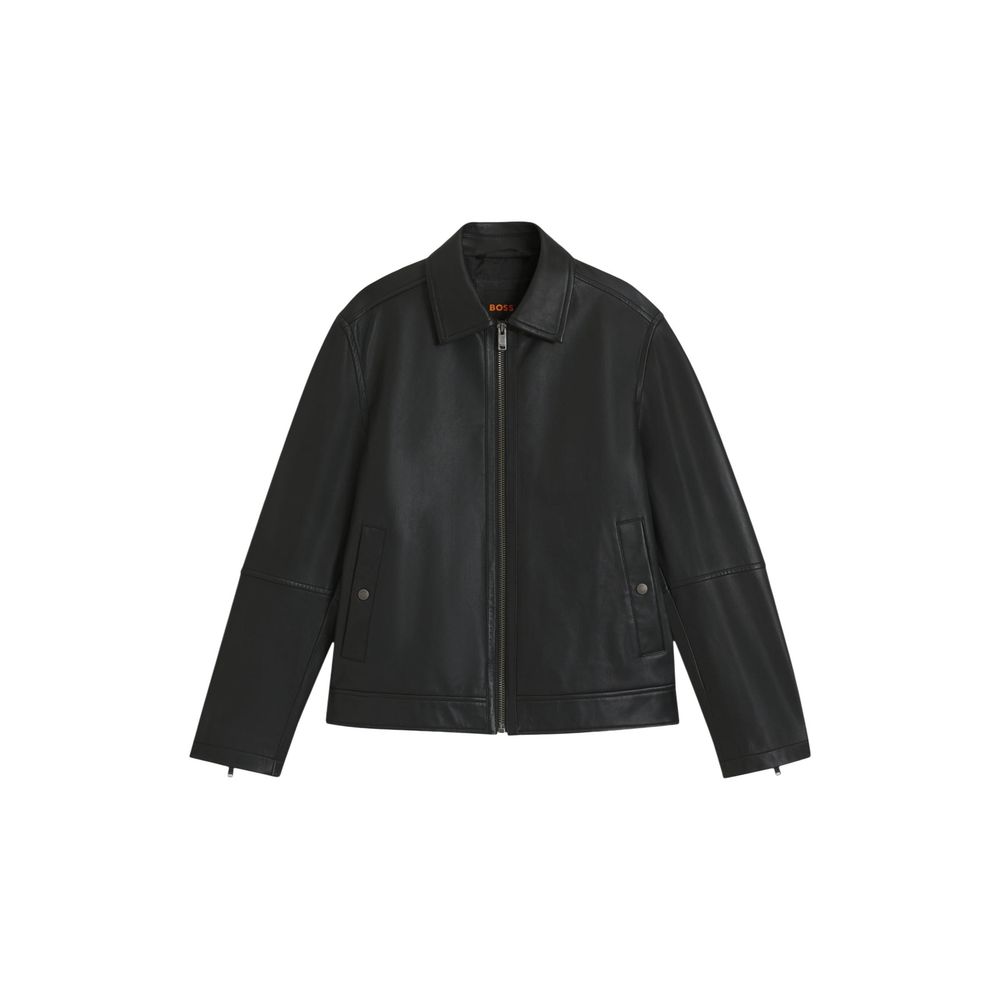 Hugo Boss Schwarze Lederjacke aus Leder