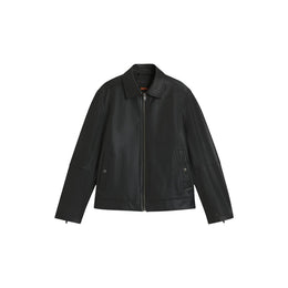 Hugo Boss Schwarze Lederjacke aus Leder