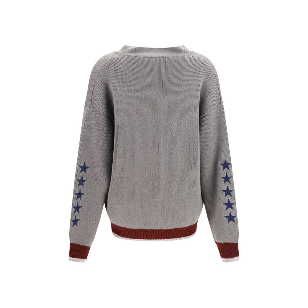Off-White Grauer Woll Cardigan Ovis Aries