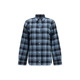 Off-White Blaue Baumwolljacke in voller Länge