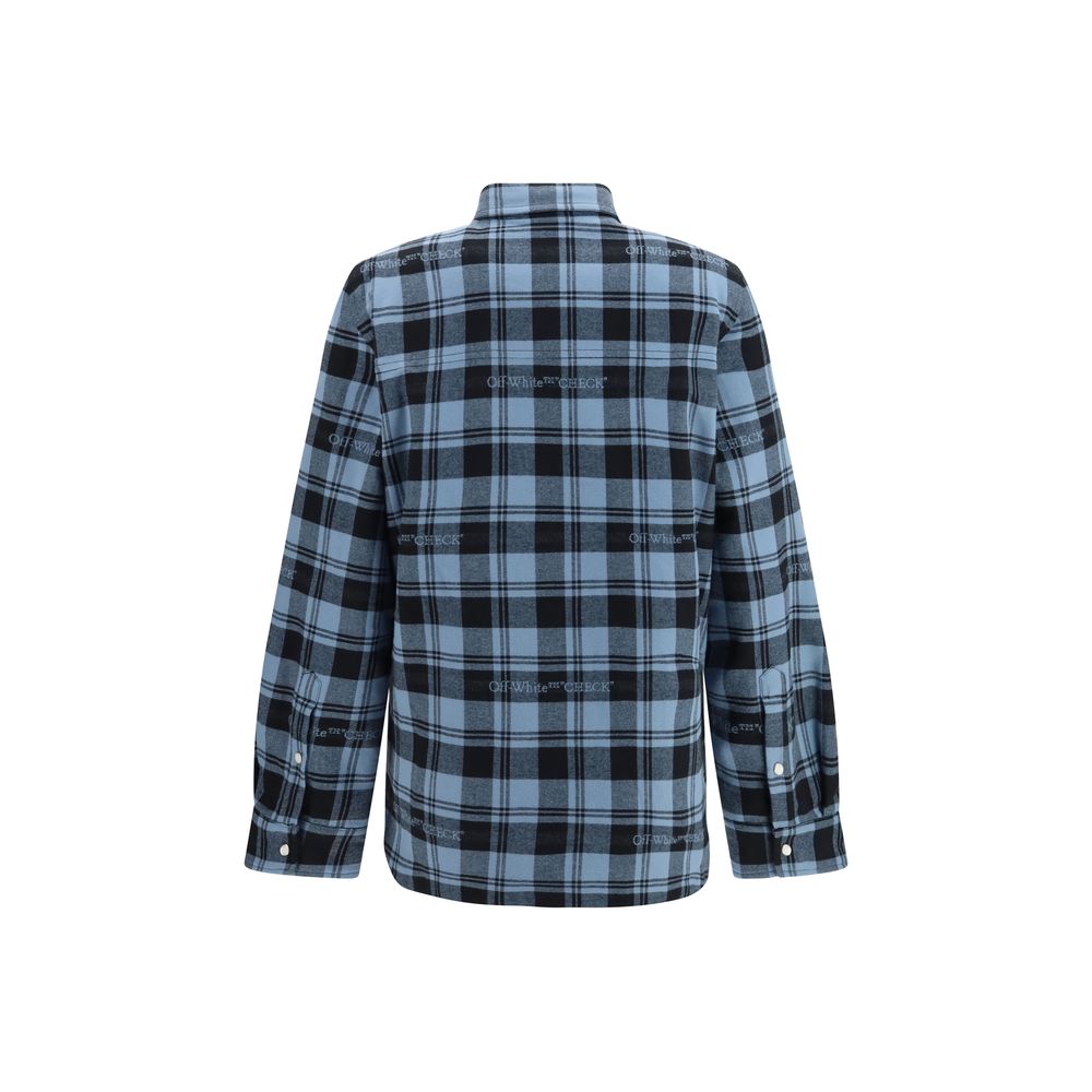 Off-White Blaue Baumwolljacke in voller Länge