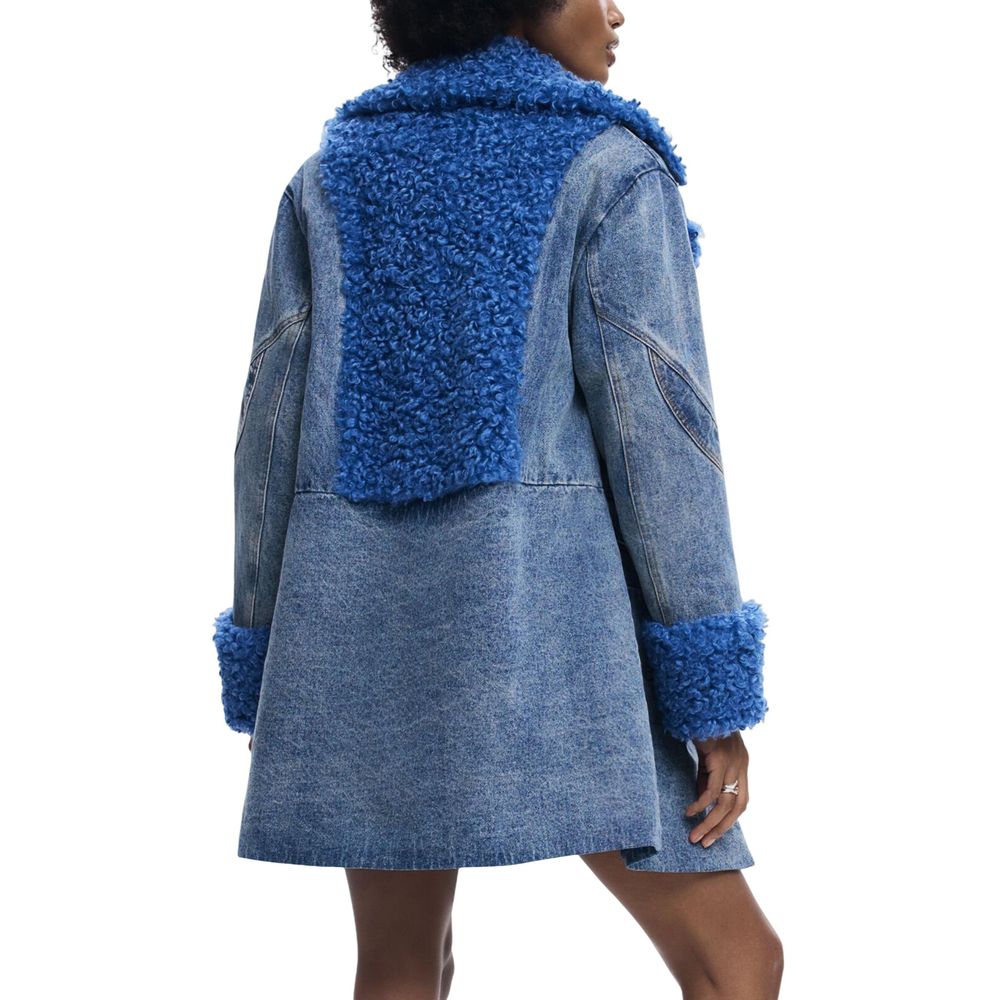 Desigual Blauer Baumwollmantel