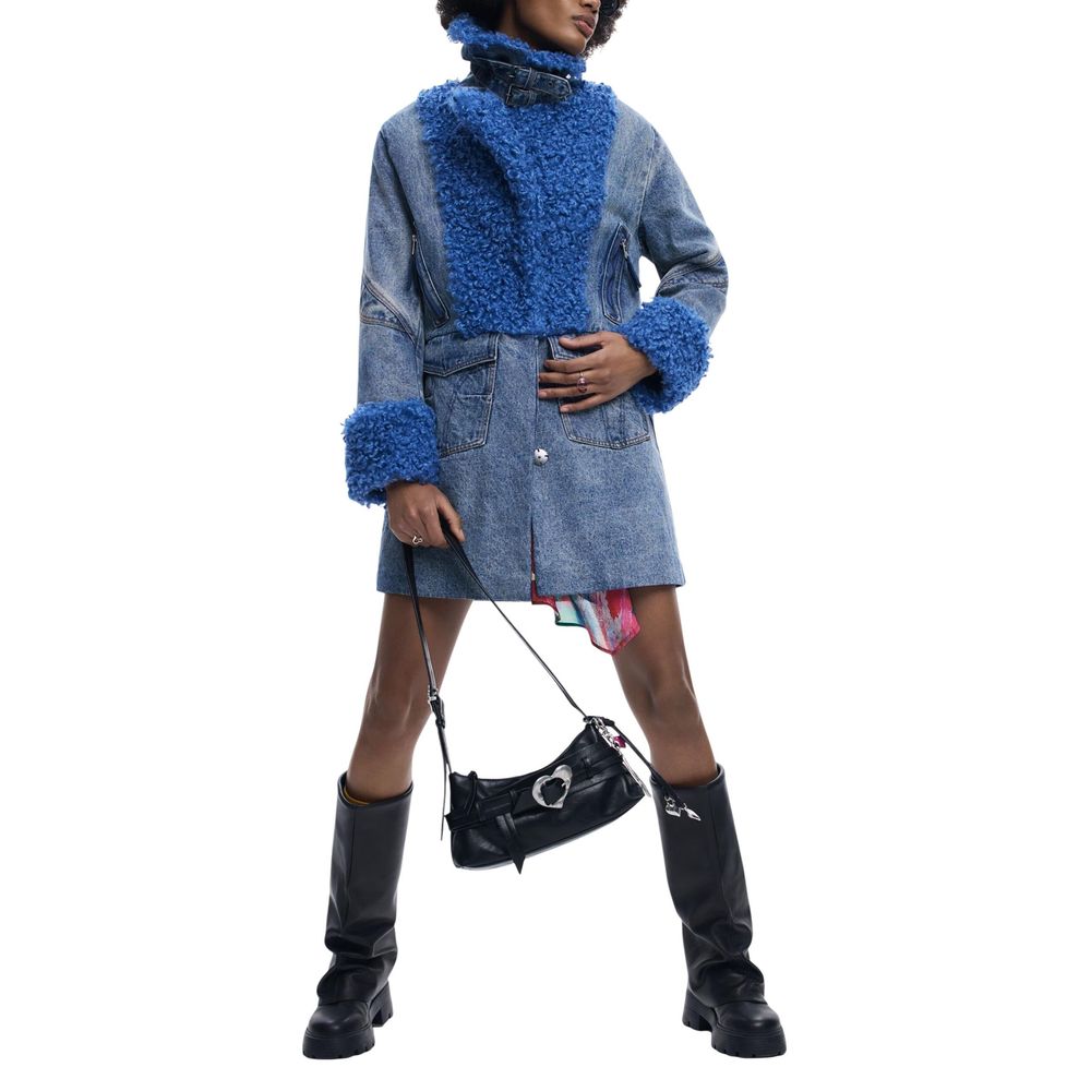 Desigual Blauer Baumwollmantel