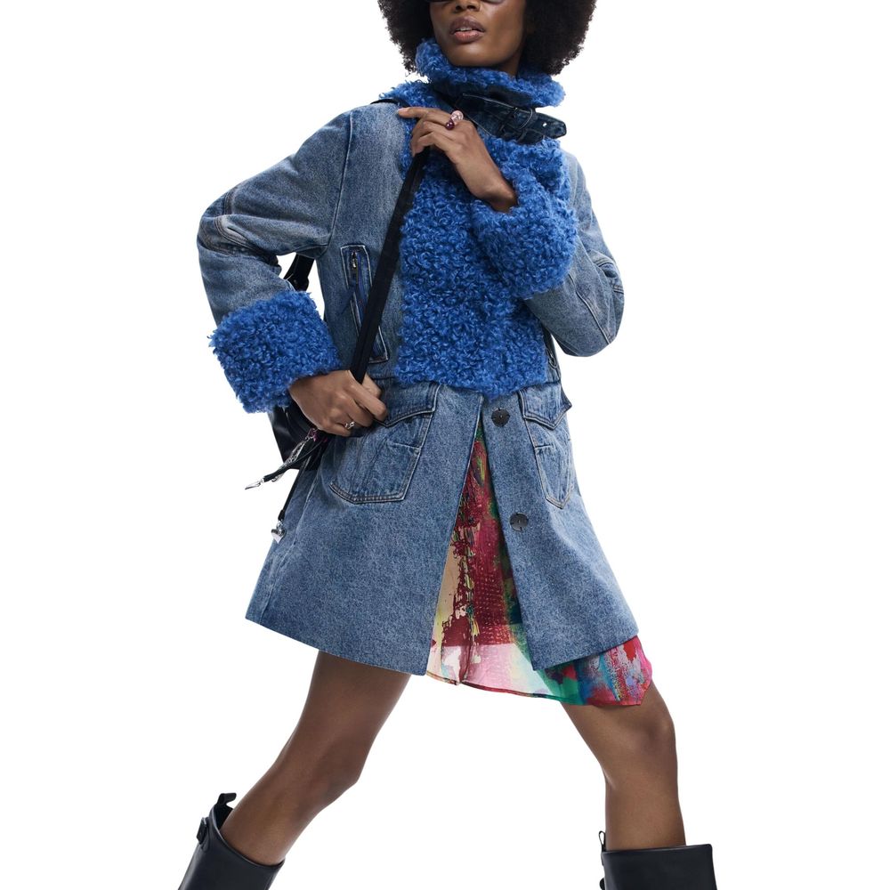Desigual Blauer Baumwollmantel