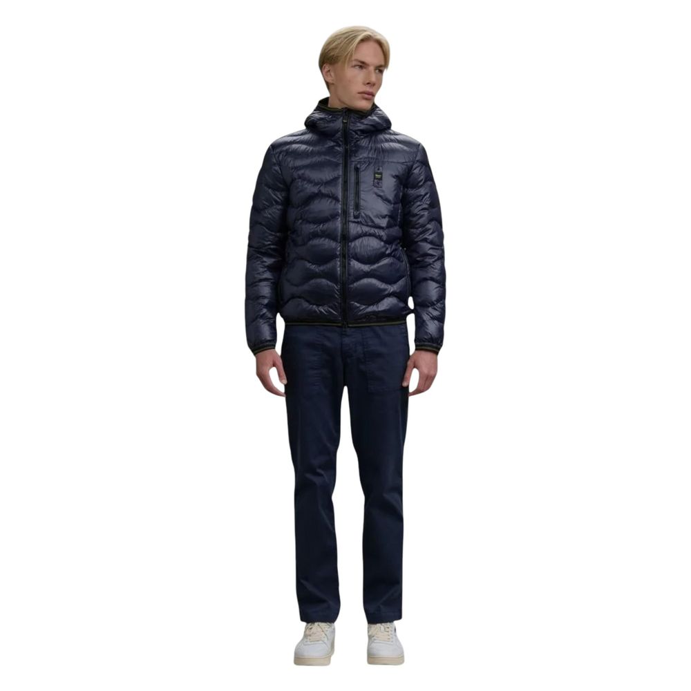 Blauer Blaue Shell-Jacke aus Polyamid