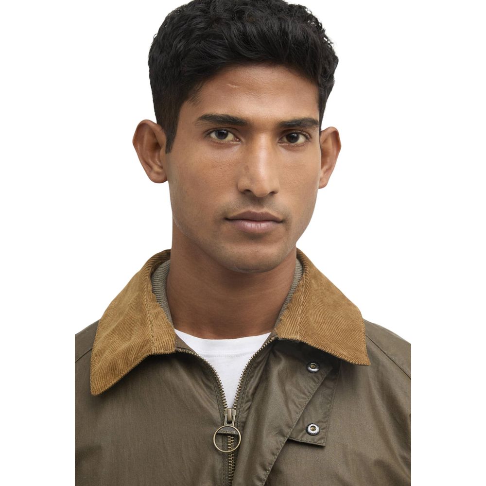 Barbour Grüne Baumwolljacke in voller Länge