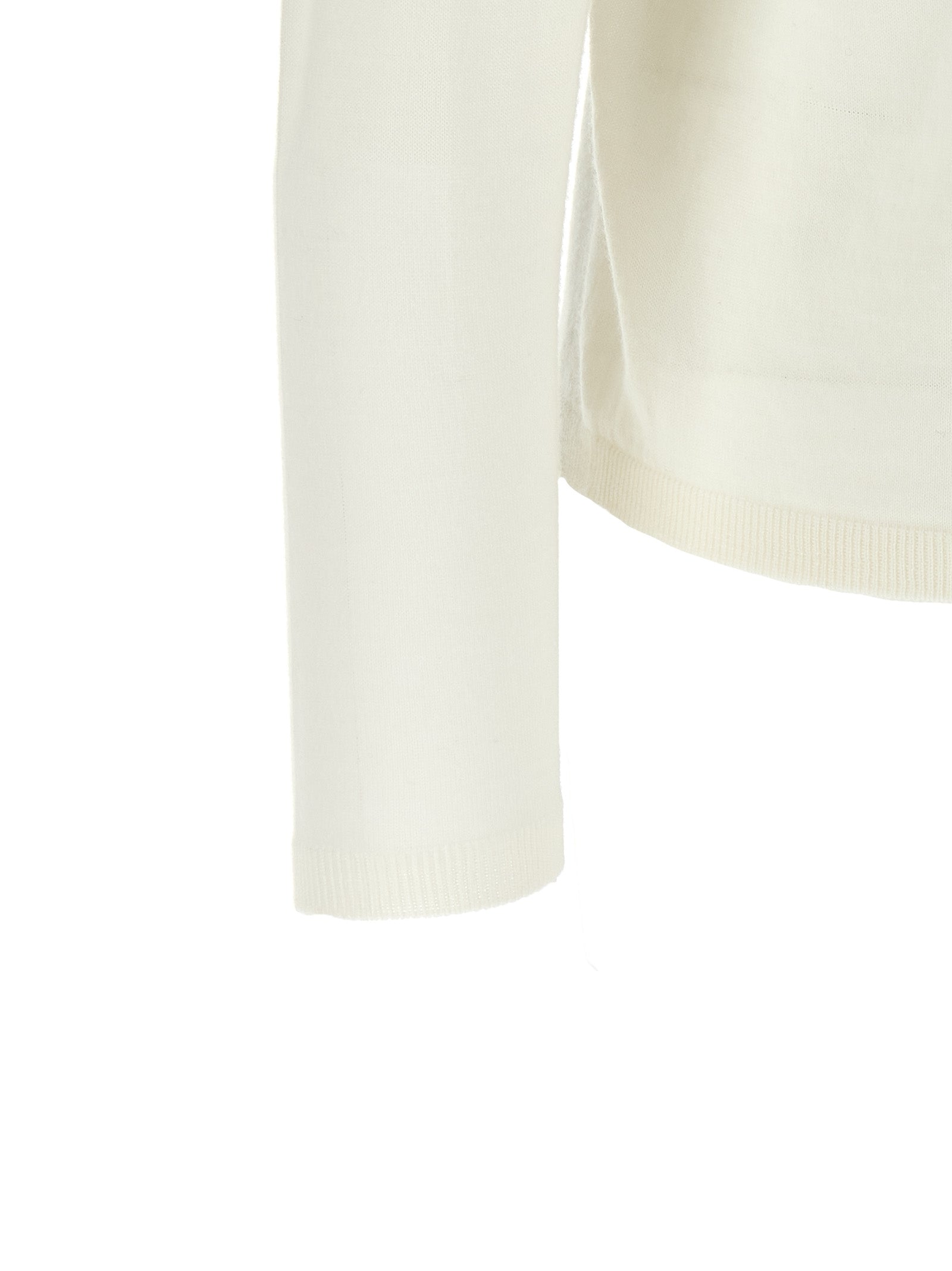 Max Mara Weiße Strickjacke aus reiner Schurwolle