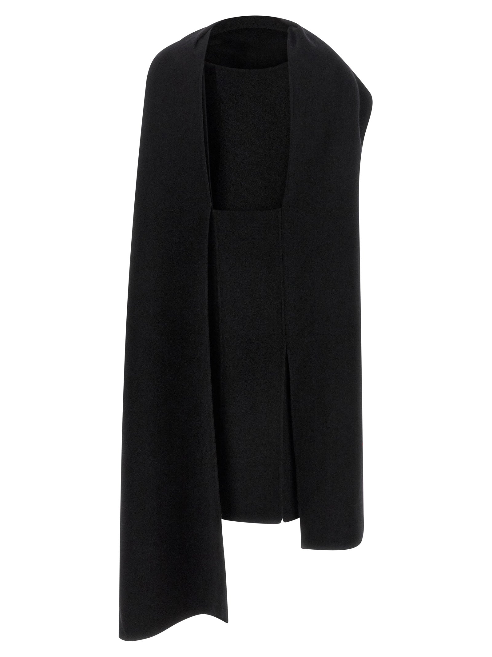 Khaite Schwarzes Midikleid aus reiner Schurwolle