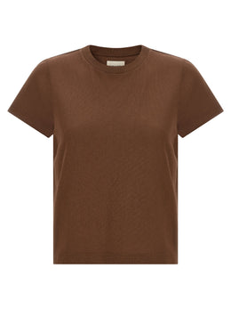 Khaite Braunes Baumwoll-T-Shirt