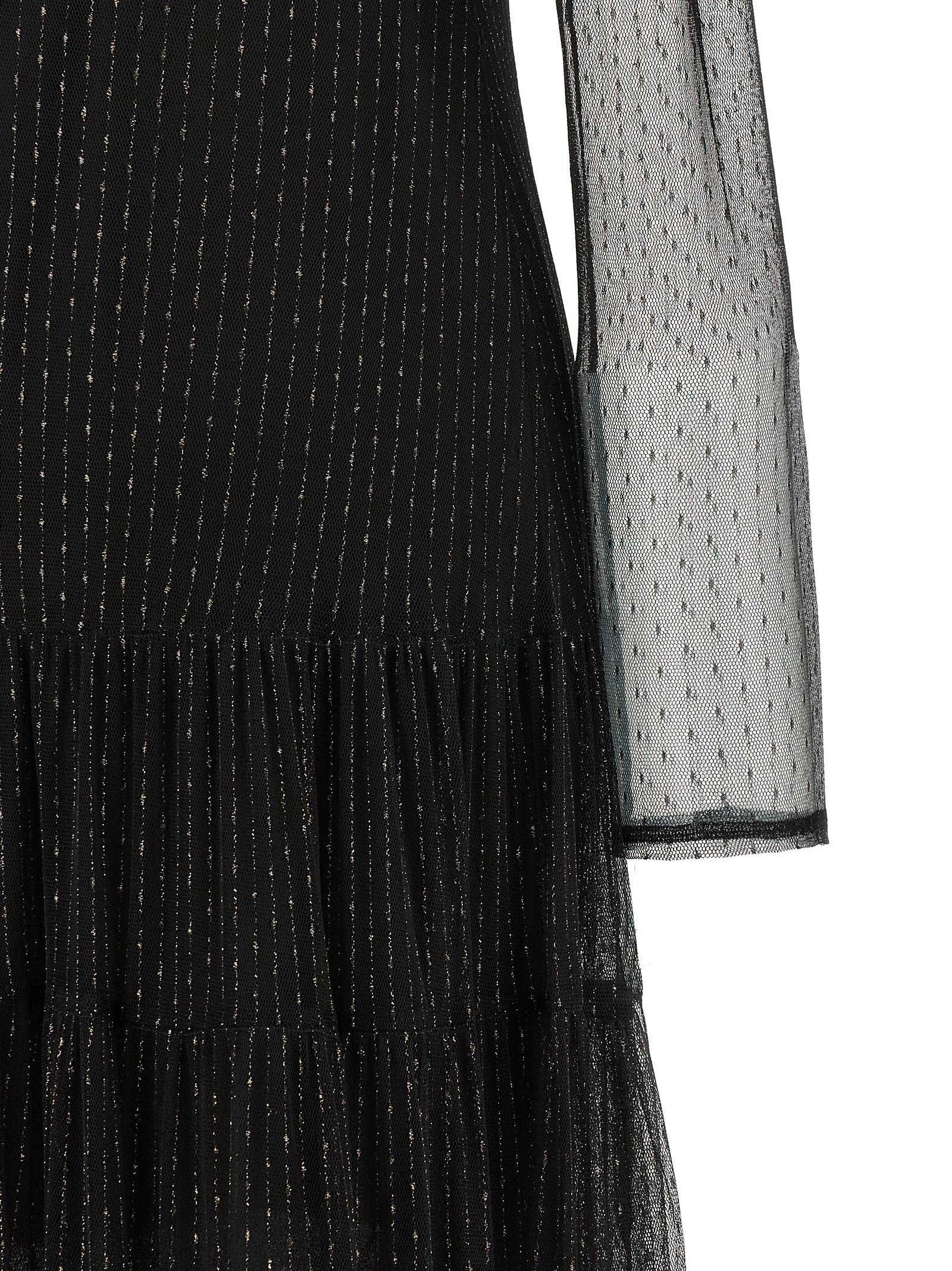 Twinset Schwarzes Polyamid-Maxikleid