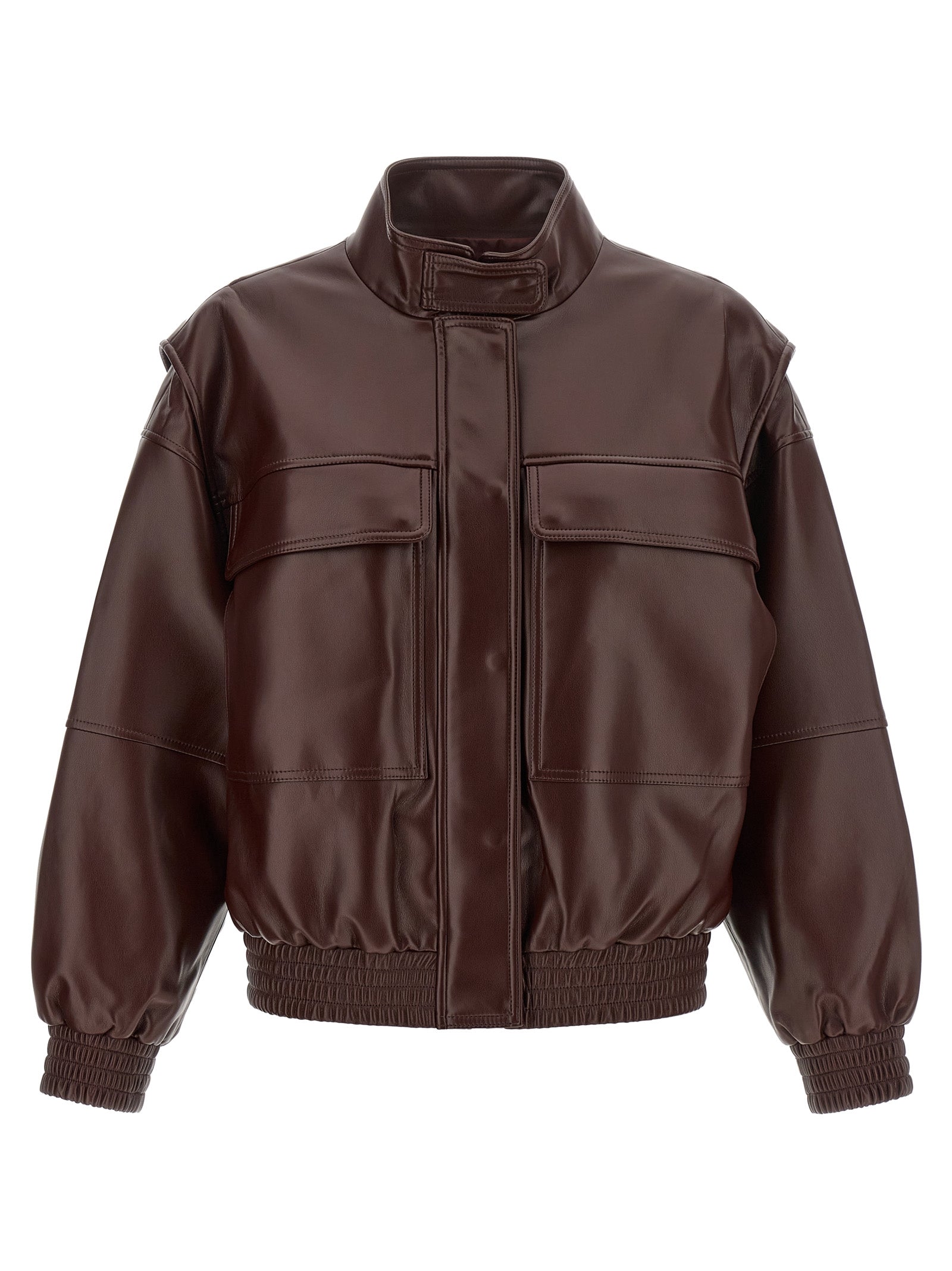 Twinset Braune Lederjacke aus Polyester