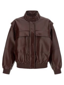 Twinset Braune Lederjacke aus Polyester
