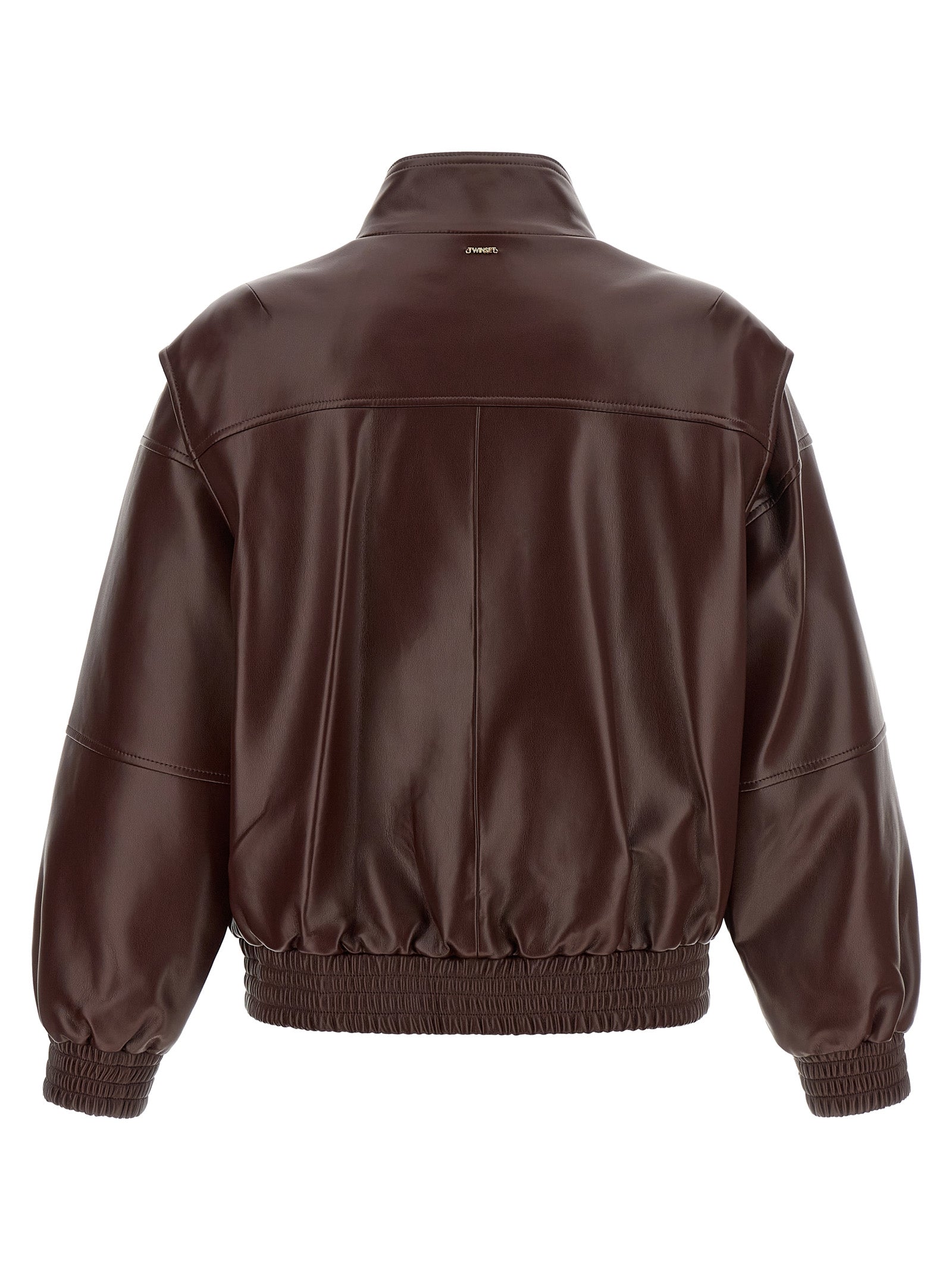 Twinset Braune Lederjacke aus Polyester