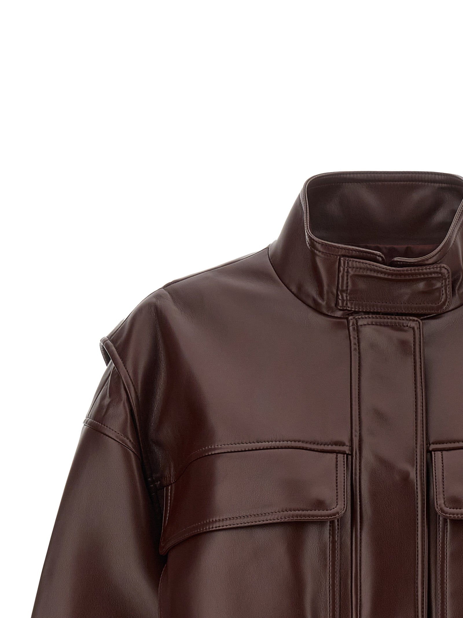 Twinset Braune Lederjacke aus Polyester