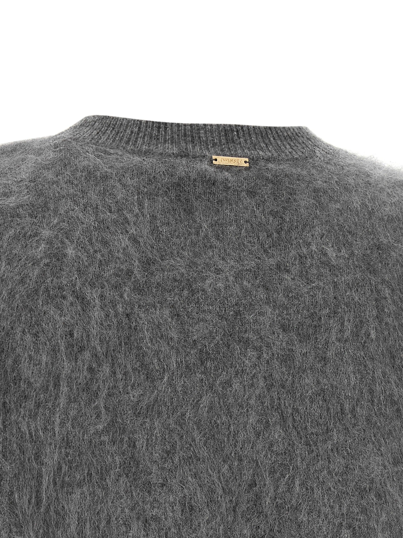 Twinset Grauer Wollcardigan