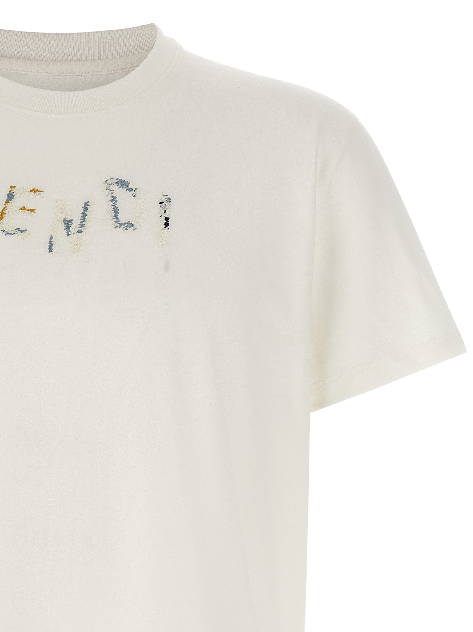 Fendi Weißes Baumwoll-T-Shirt