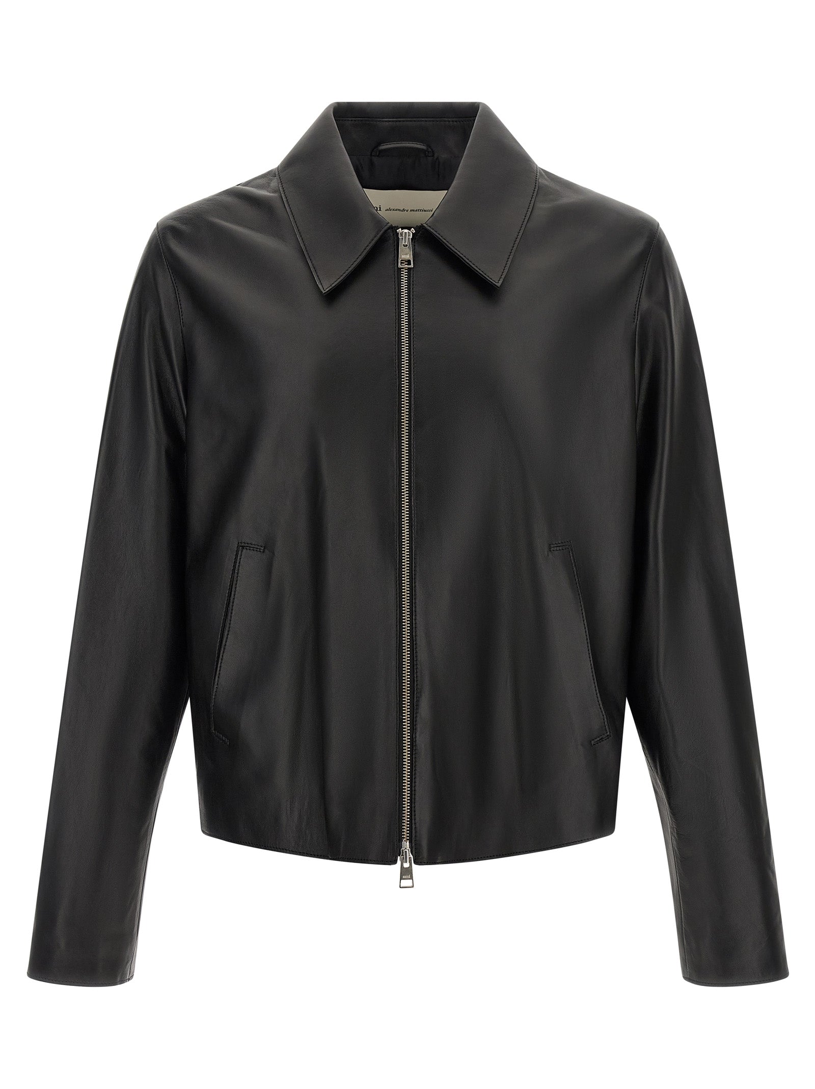Ami Paris Schwarze Lammlederjacke