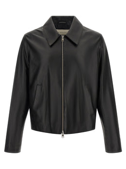 Ami Paris Schwarze Lammlederjacke