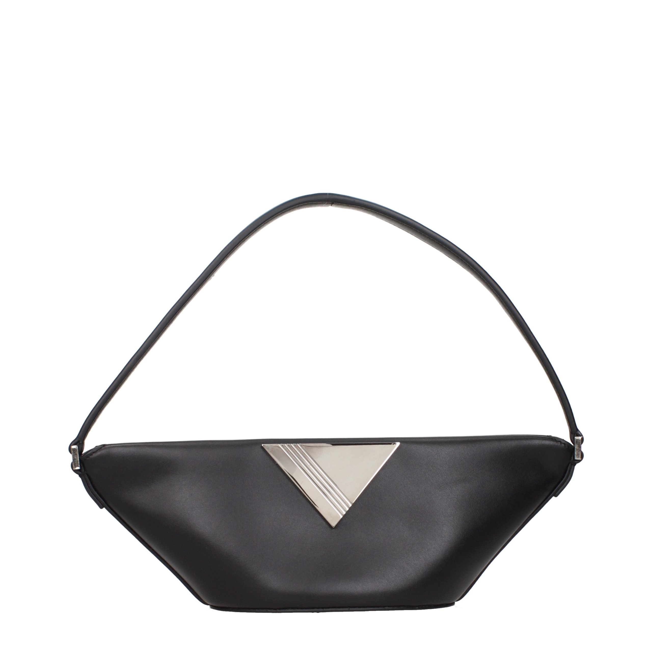 The Attico Schwarze Lederhandtasche