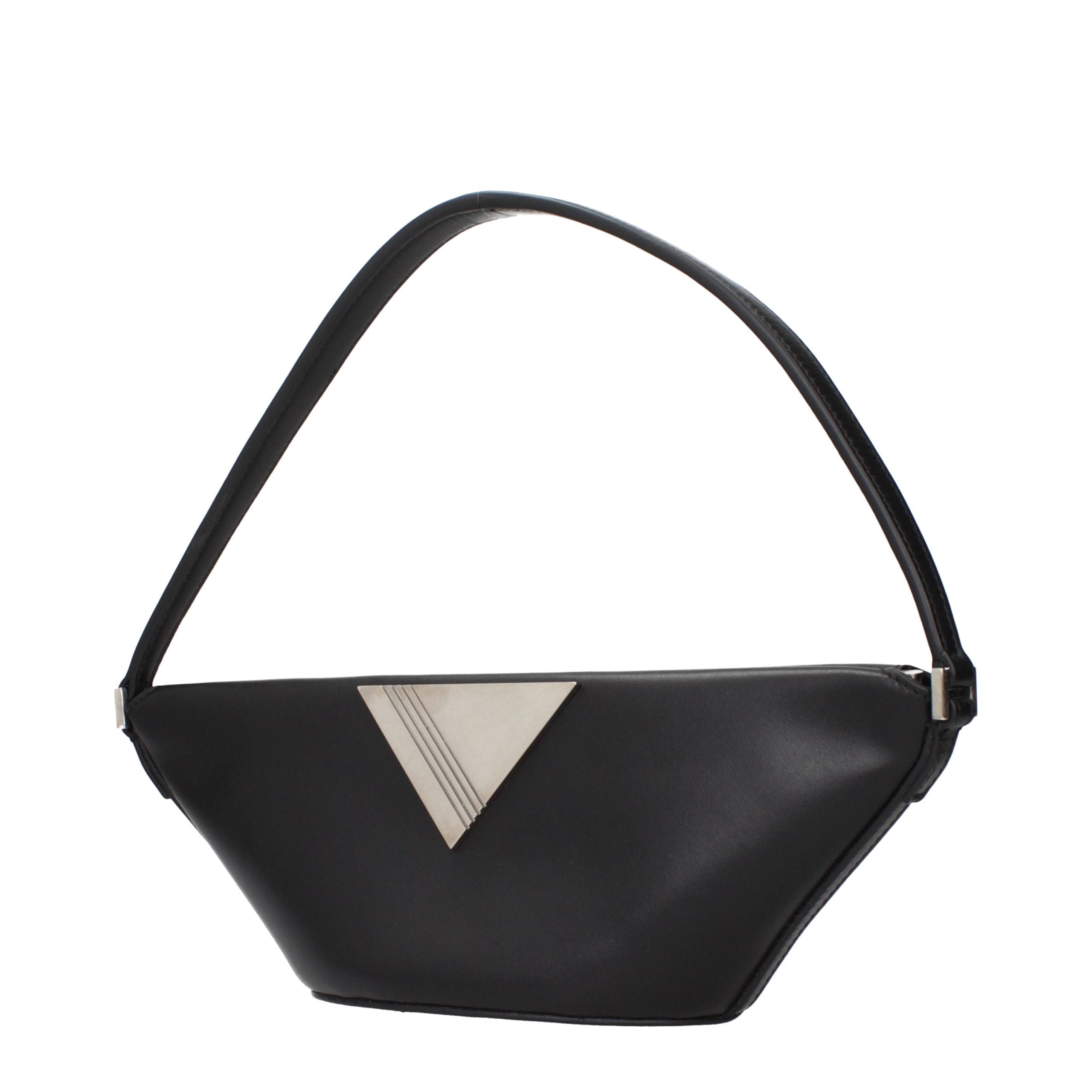 The Attico Schwarze Lederhandtasche