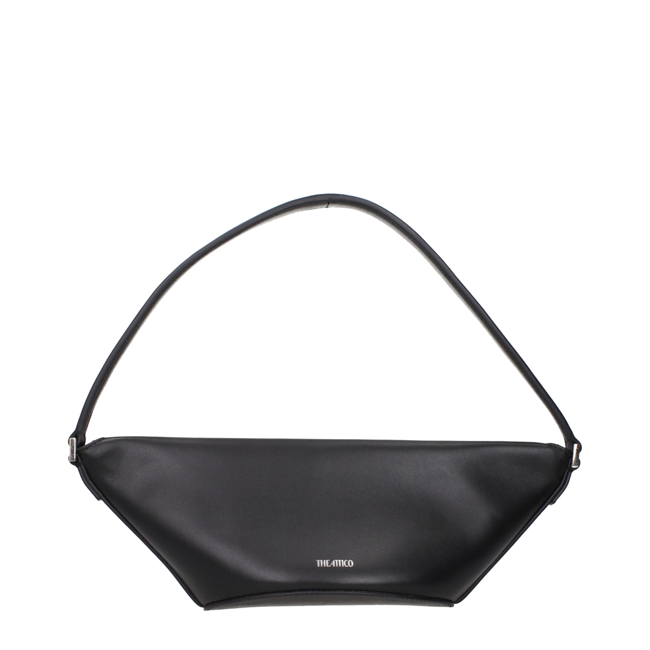 The Attico Schwarze Lederhandtasche