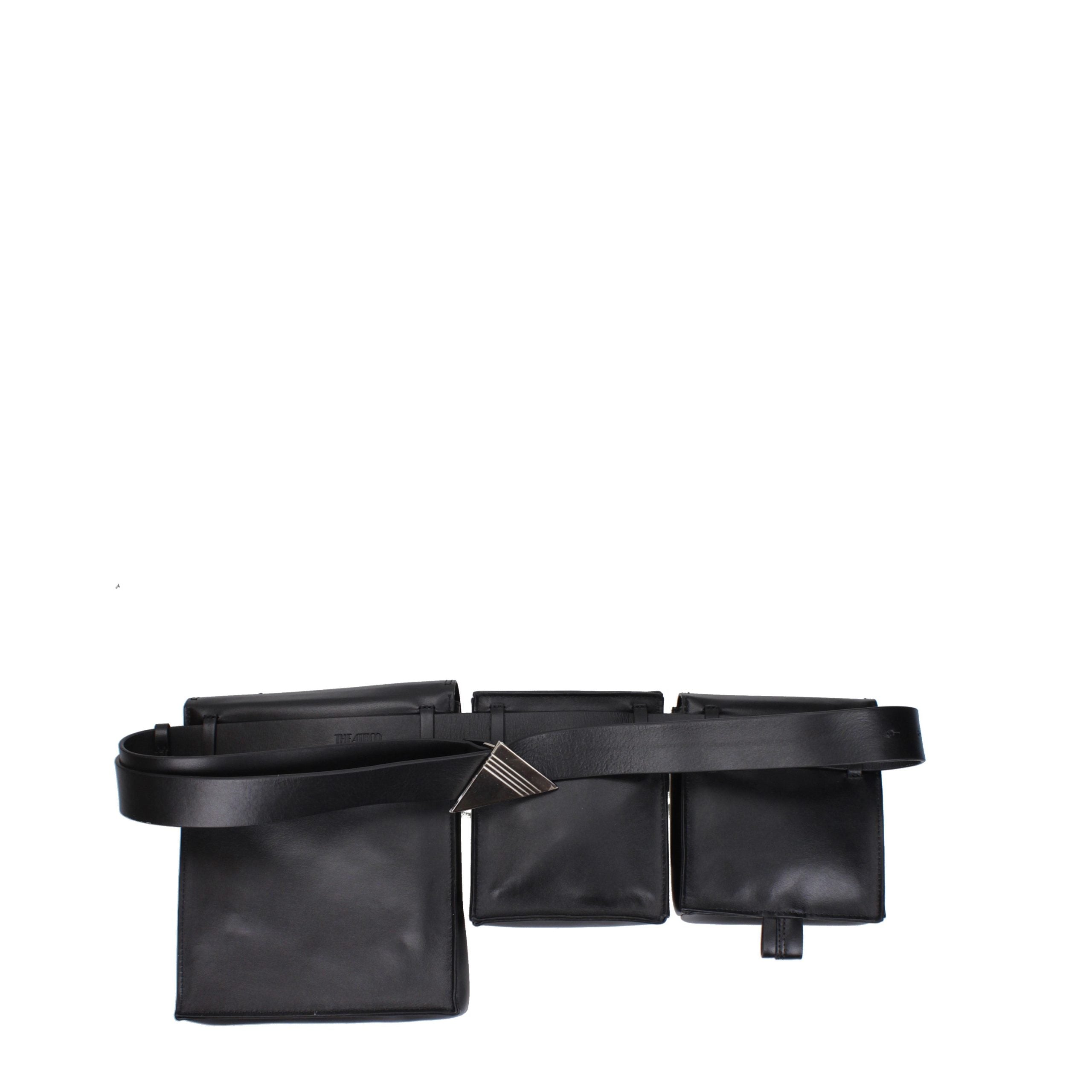 The Attico Schwarzer Lederrucksack