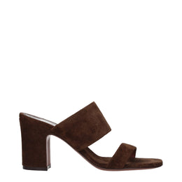 Paris Texas Braune Leder-Plateau-Sandalen