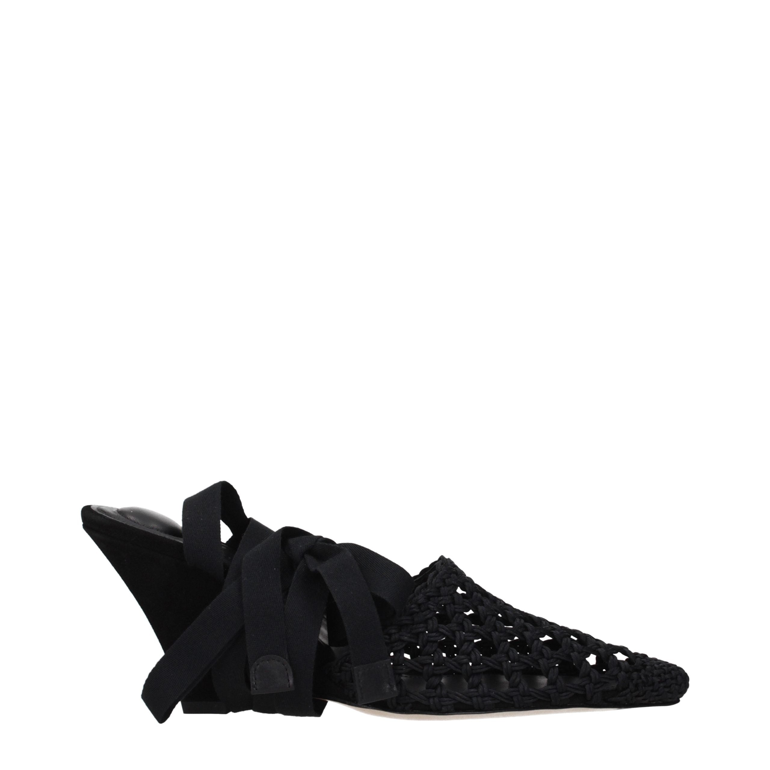 Jacquemus Schwarze Plateau-Sandalen aus Stoff