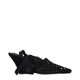 Jacquemus Schwarze Plateau-Sandalen aus Stoff