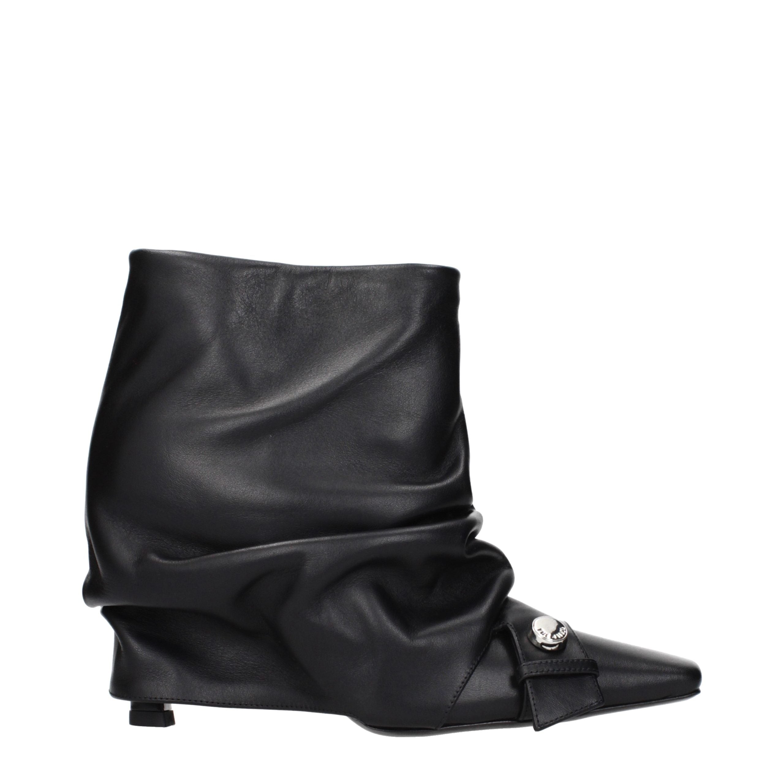 The Attico Schwarze Leder-Stiefeletten