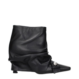 The Attico Schwarze Leder-Stiefeletten
