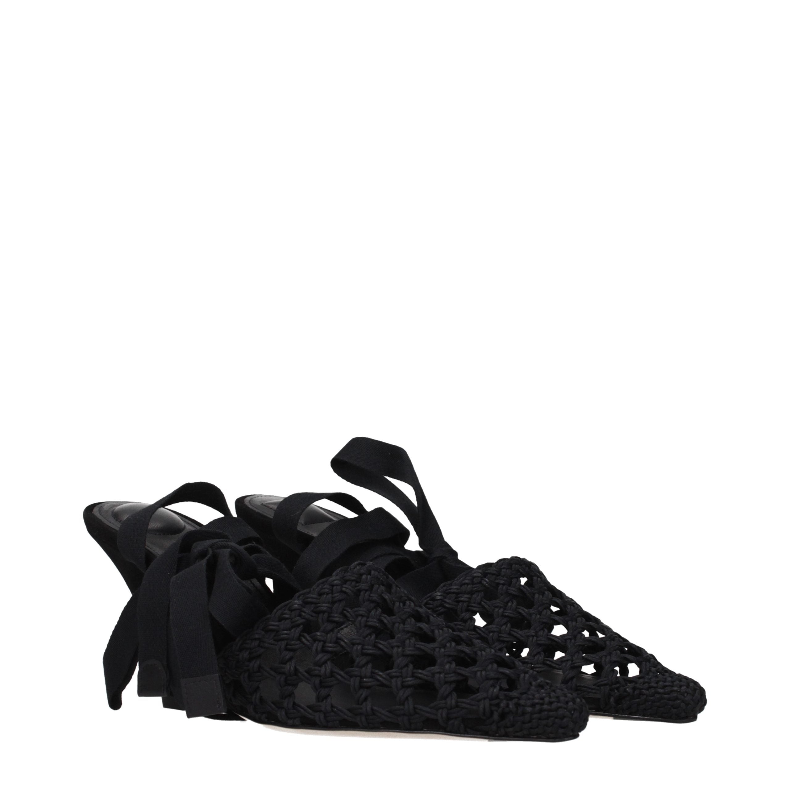 Jacquemus Schwarze Plateau-Sandalen aus Stoff