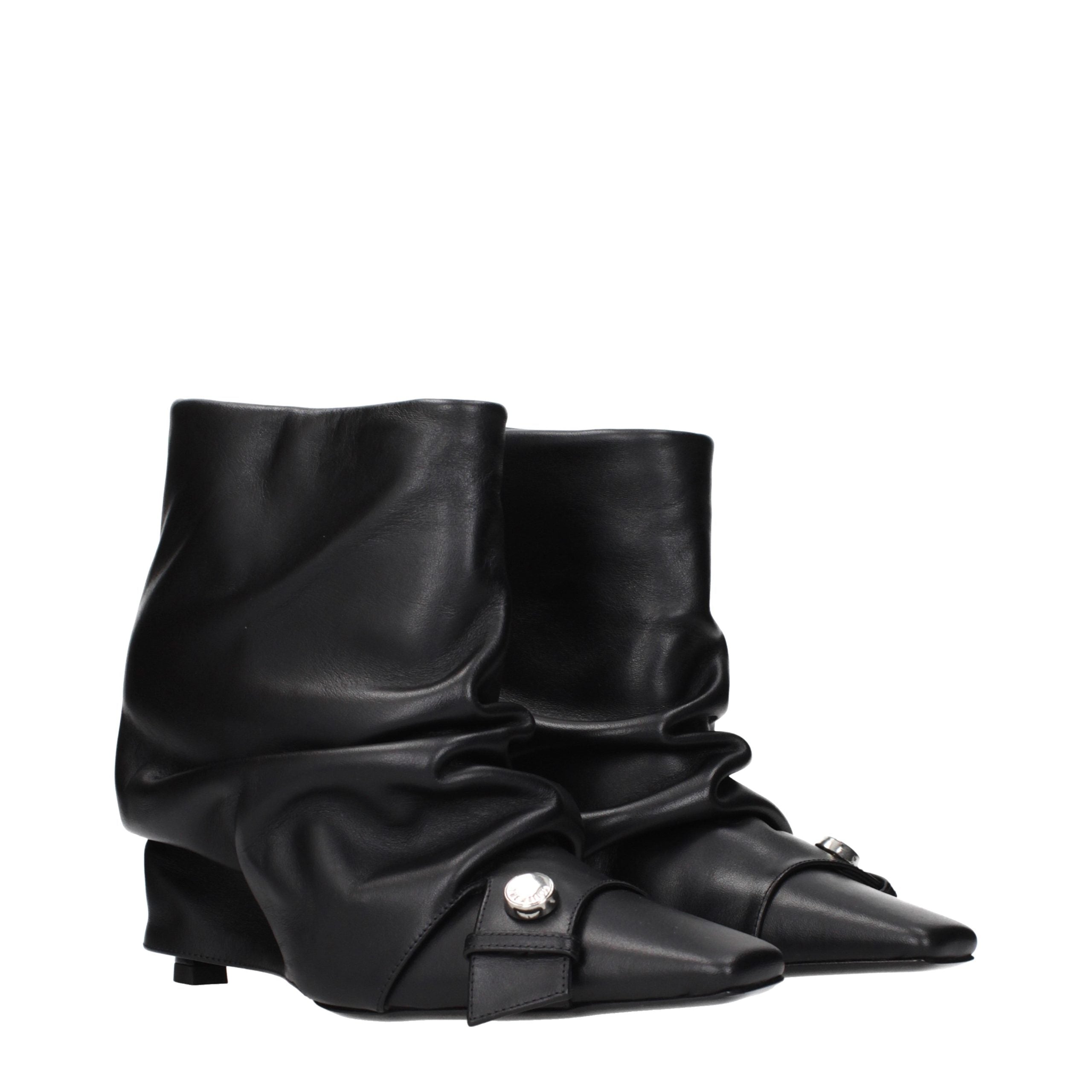 The Attico Schwarze Leder-Stiefeletten