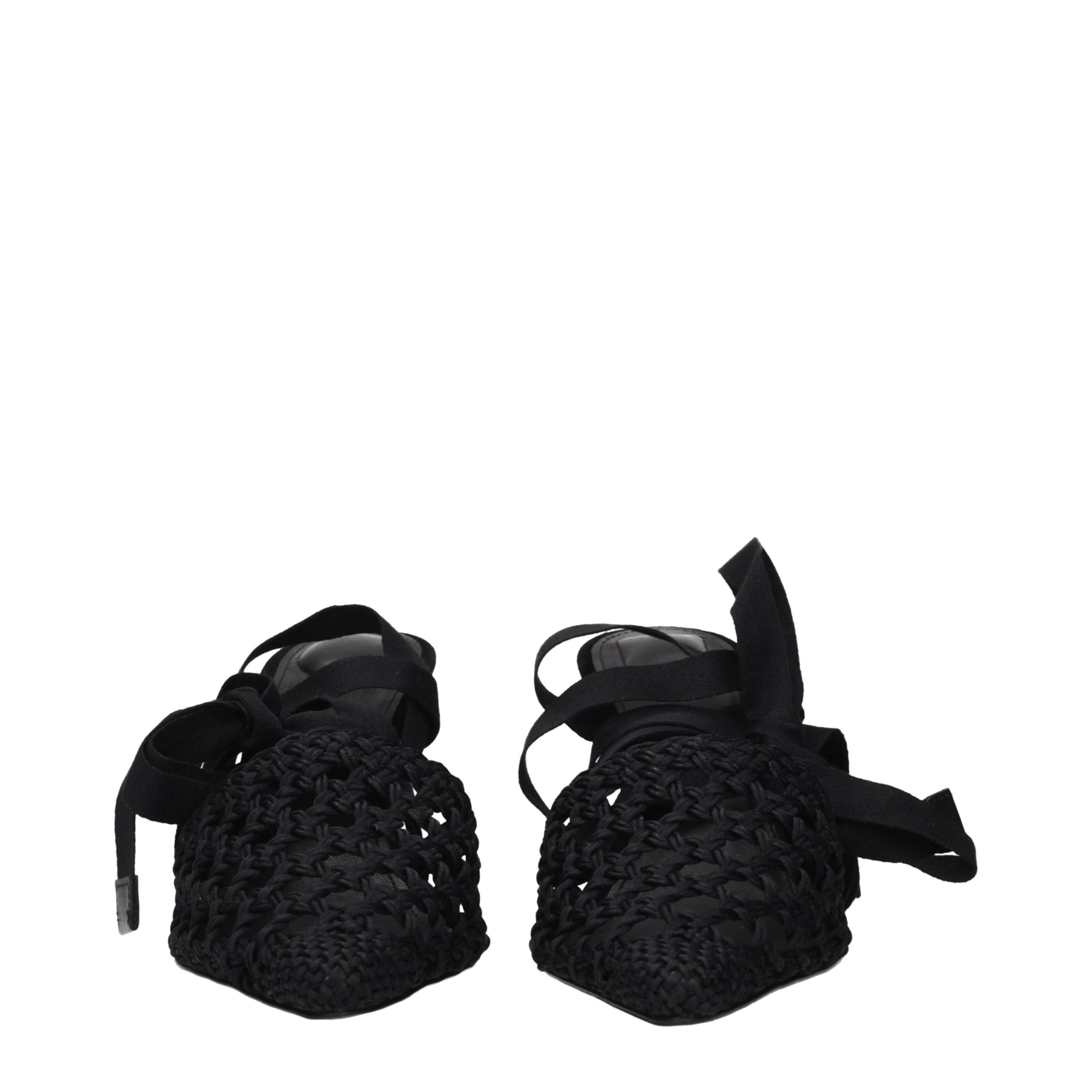 Jacquemus Schwarze Plateau-Sandalen aus Stoff