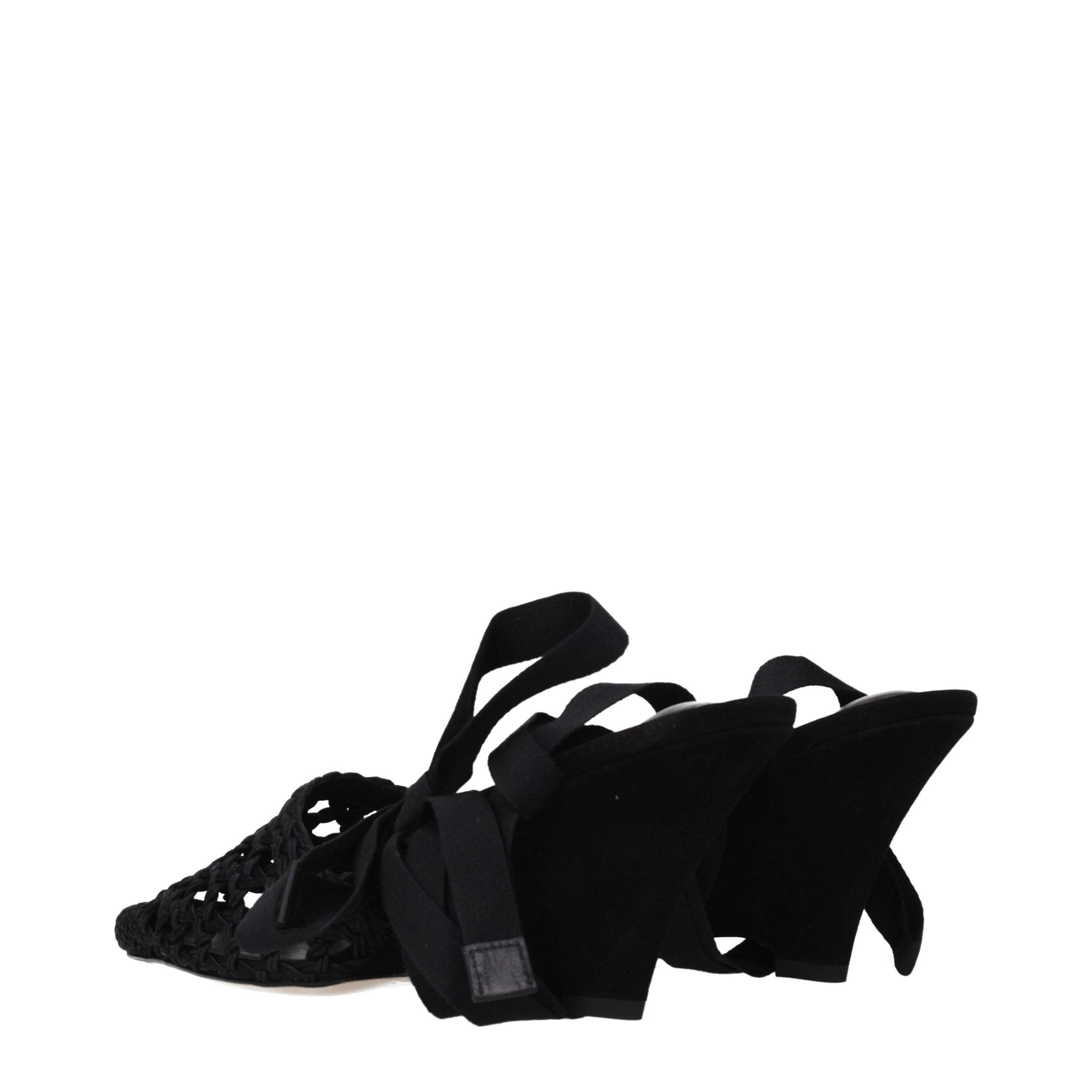 Jacquemus Schwarze Plateau-Sandalen aus Stoff