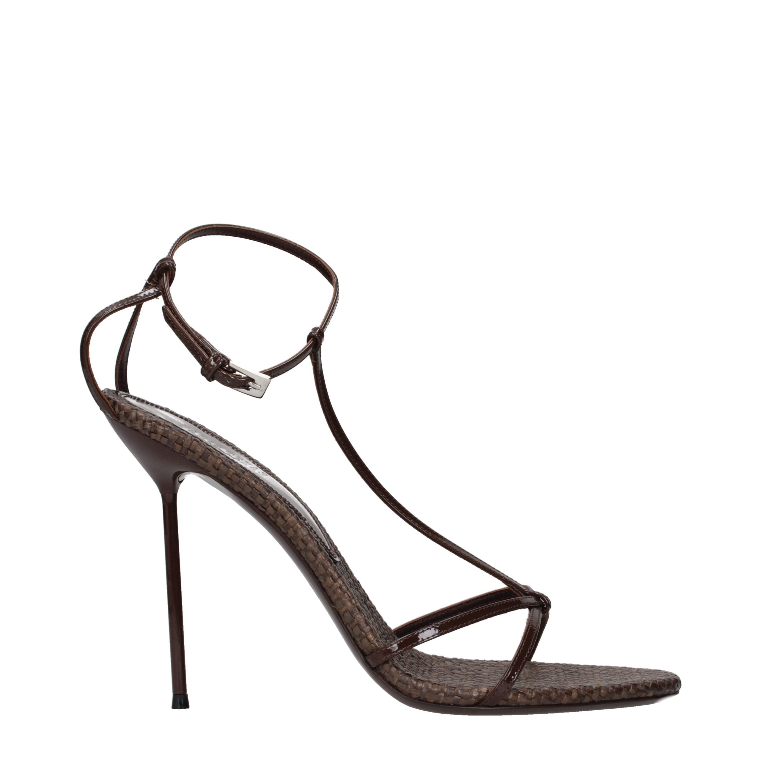 Paris Texas Braune Ledersandalen mit Stilettoabsatz