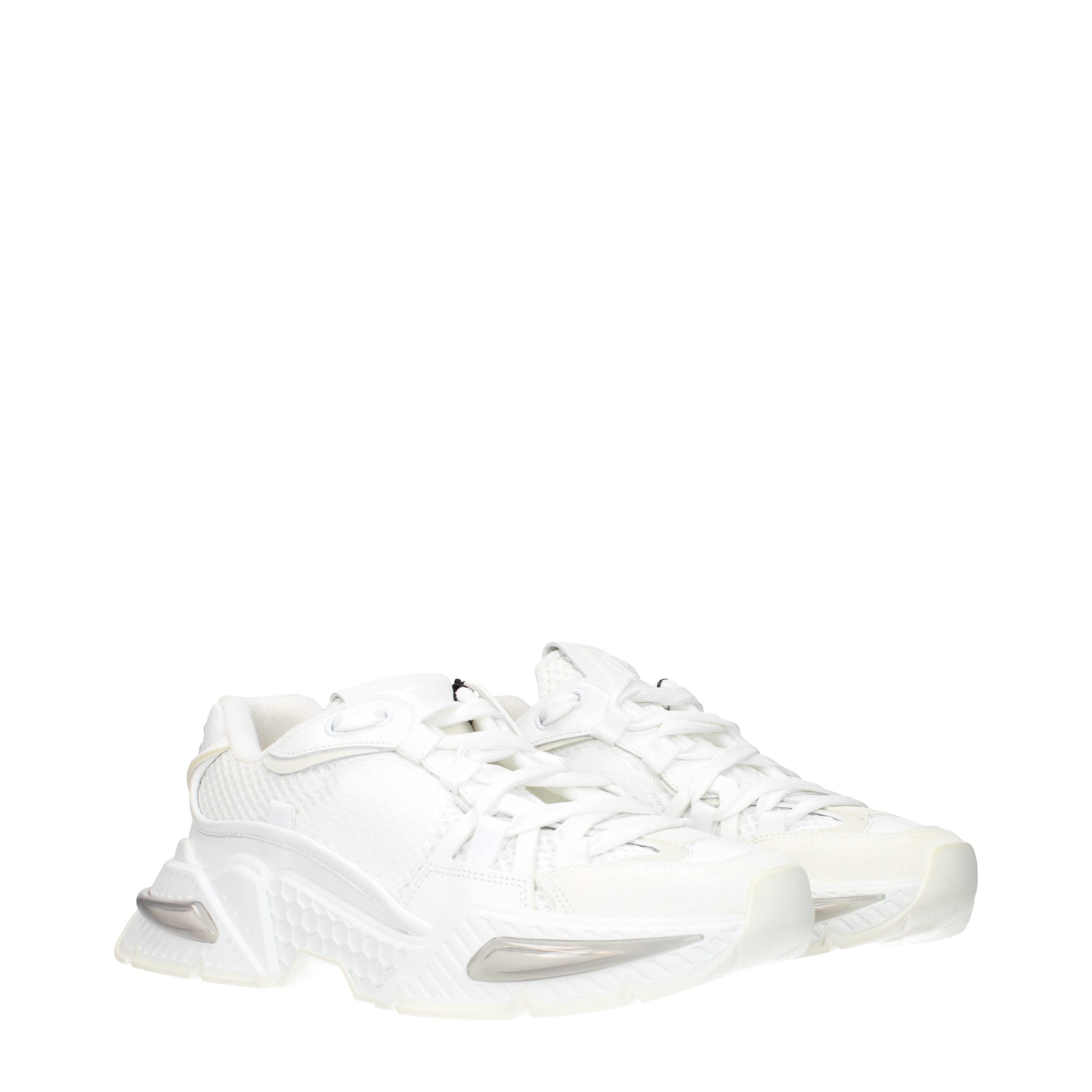 Dolce & Gabbana Weiße Stoff-Sneaker im Athletic-Look
