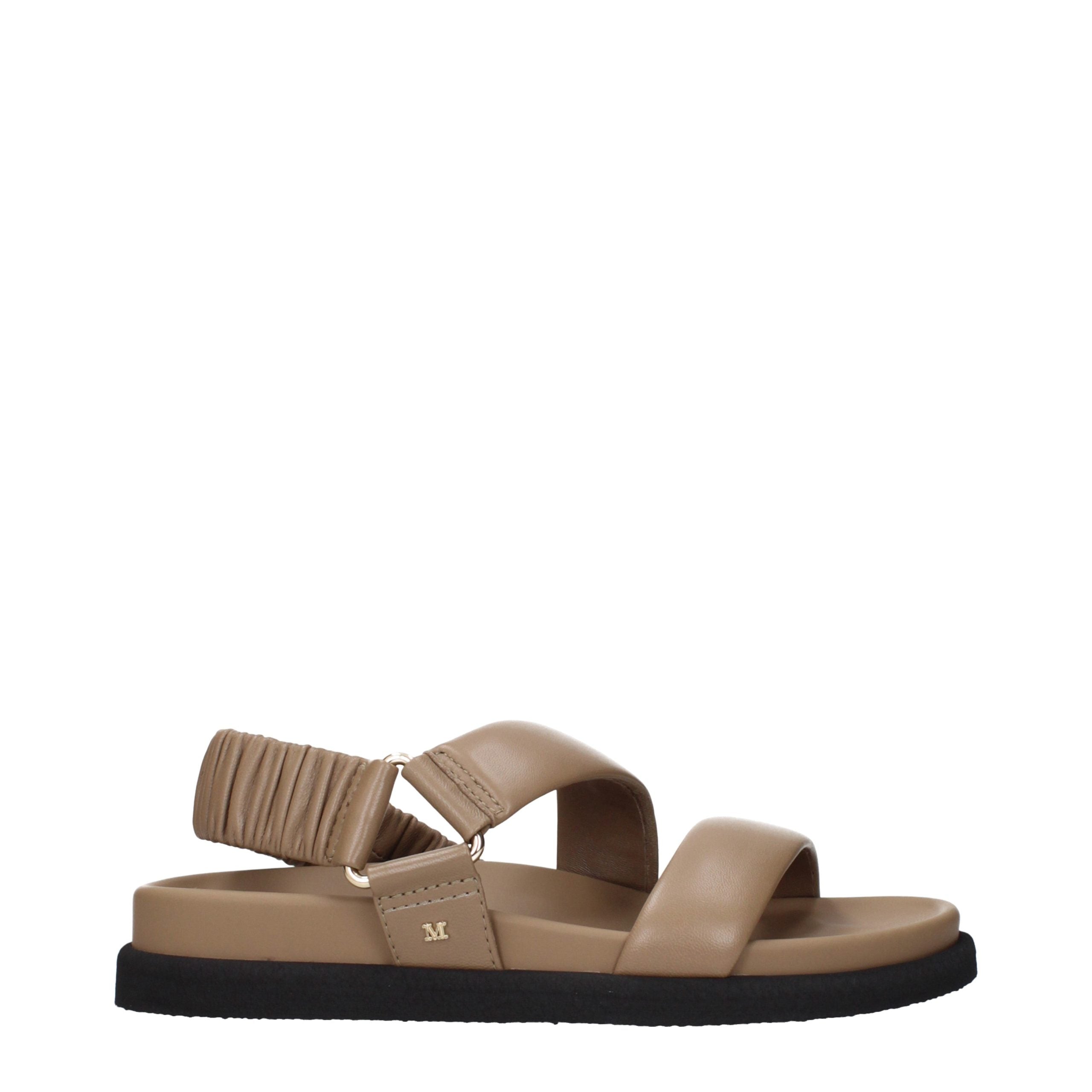 Max Mara Braune Ledersandalen