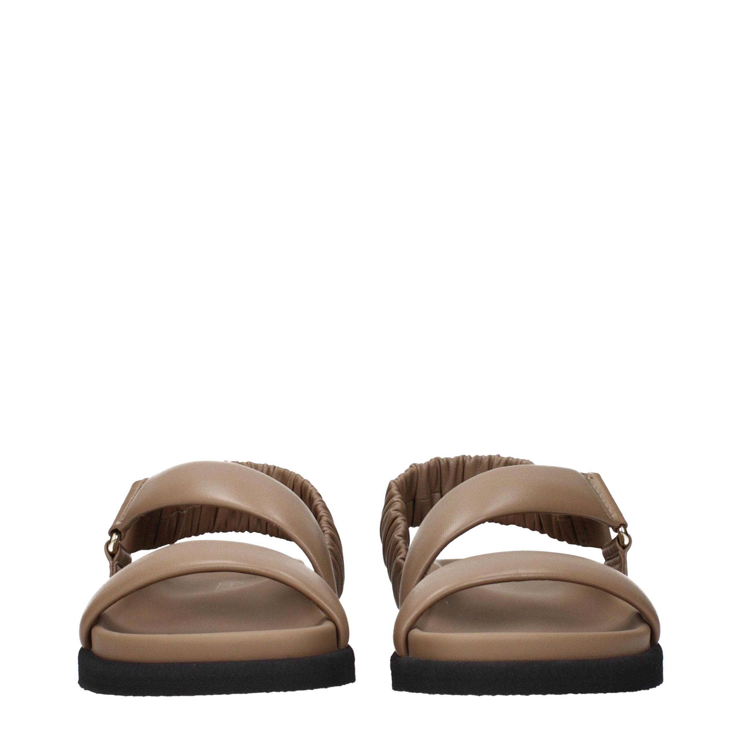 Max Mara Braune Ledersandalen