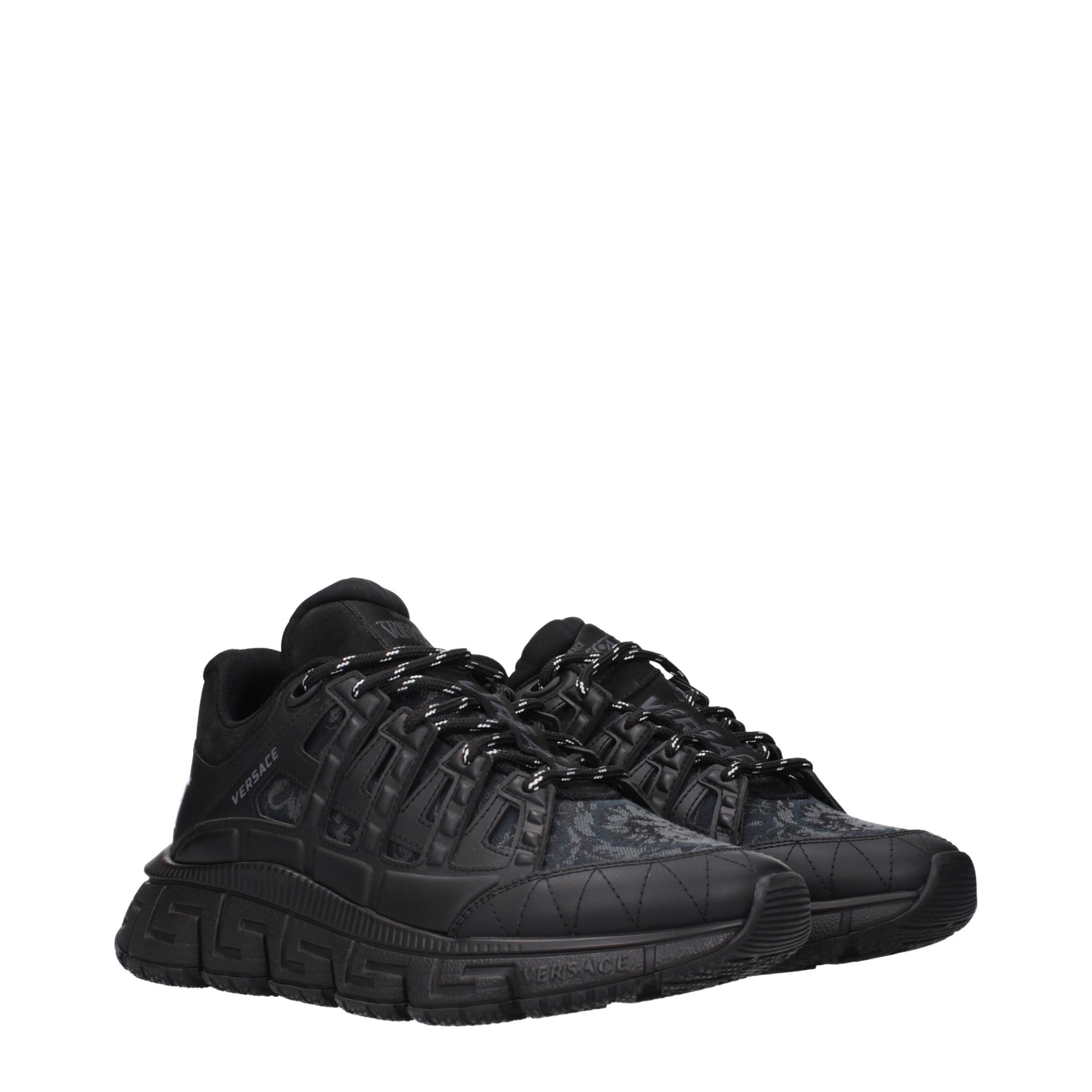 Versace Schwarze Stoff-Sneaker